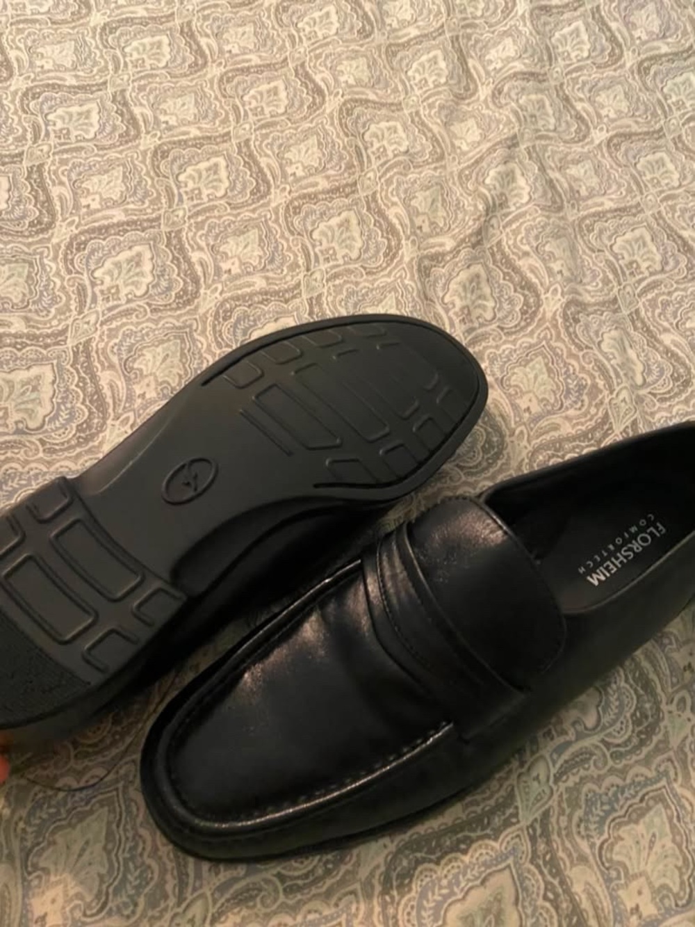 Florsheim Comfortech Men's Black Leather Penny Loafers BRAND NEW